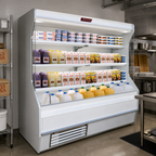 Thumbnail image #2 for Howard-McCray 32E Series R-D32E-12-LED 146-Inch Dairy Open Merchandiser, Open Front, Remote Refrigeration, LED, White, 3 Adjustable Shelves
