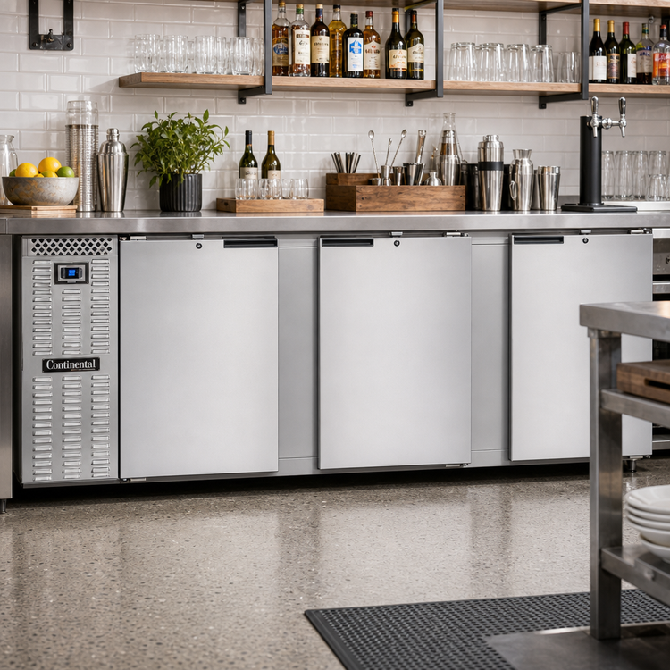 Product image #2 for Continental Refrigerator BB90SNSS 90-Inch Shallow Depth Three-Door Back Bar Cooler