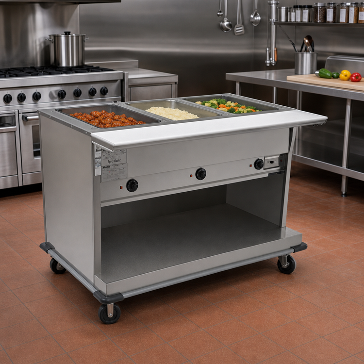 Product image #2 for Eagle Group Spec-Master PHT2CB-240-3 Portable Electric 2-Pan Hot Food Table with Enclosed Base