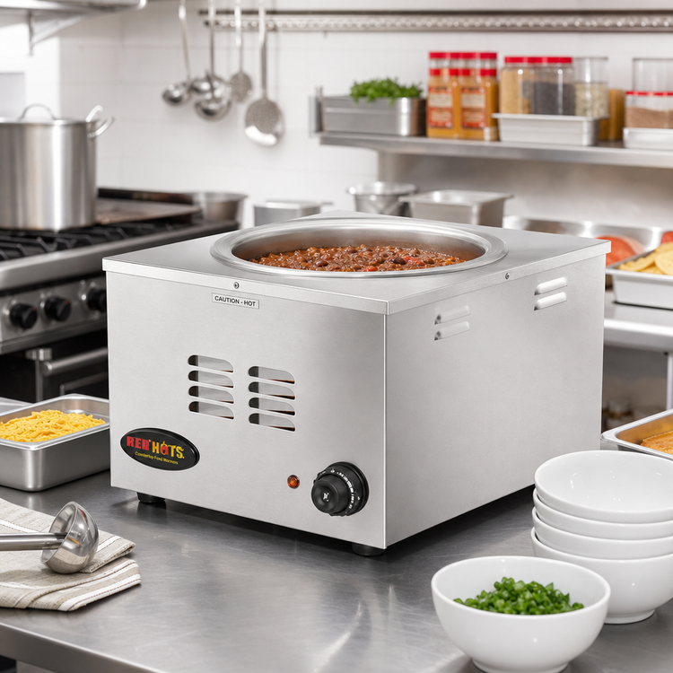 Product image #2 for RedHots Countertop Electric Food Warmer with 11 Quart Round Pan, Wet/Dry Operation, 120V