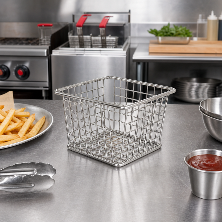 Product image #2 for Square Stainless Steel Snack/Fry Basket, 4 x 4 x 3 Inches, Without Handle