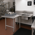 Thumbnail image #2 for John Boos Pro-Bowl L-Shaped Soiled Landing Dishtable with 10 Inch Landing Shelf and 20 x 20 x 8 Inch Sink Bowl, 72 Inch Corner-to-End, Left-to-Right