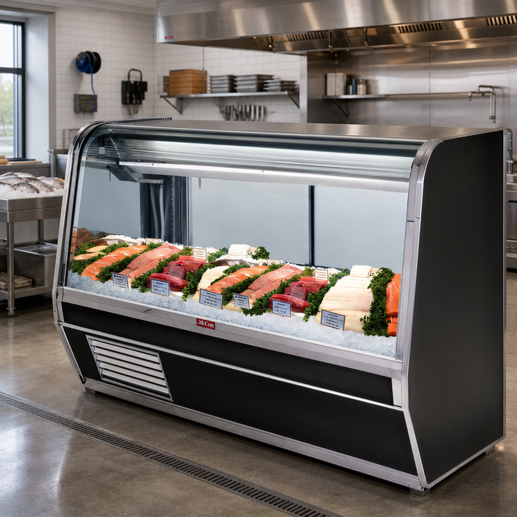 Product image #2 for Howard-McCray 32E Series 98-Inch Remote Fish & Poultry Refrigerated Service Case with Stainless Steel Interior/Exterior and LED Lighting