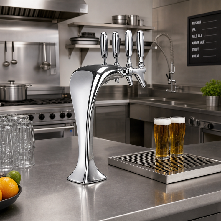 Product image #2 for Cobra Frost-Free 4-Faucet Countertop Glycol-Cooled Draft Beer Tower