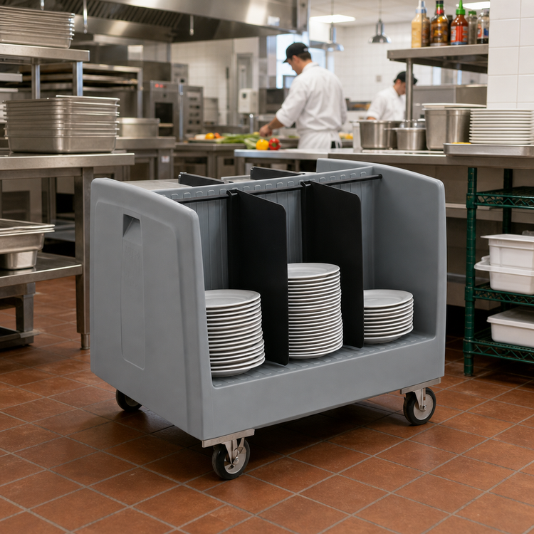 Product image #2 for Metro DSD11 Double-Sided Side-Load Polymer Dish and Tray Cart