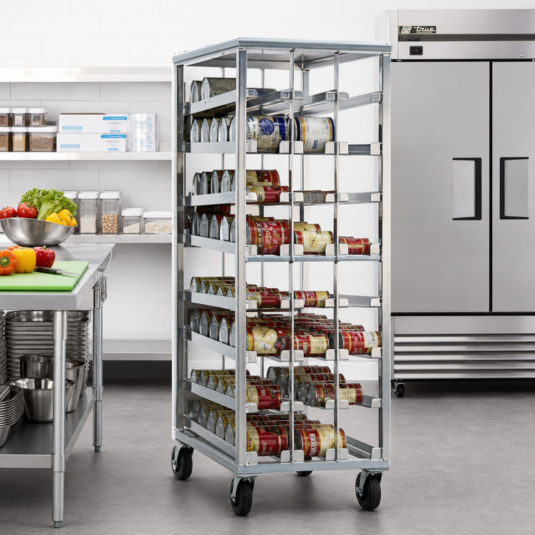 Product image #2 for New Age Mobile First In, First Out #10 Can Rack, 156-Can Capacity