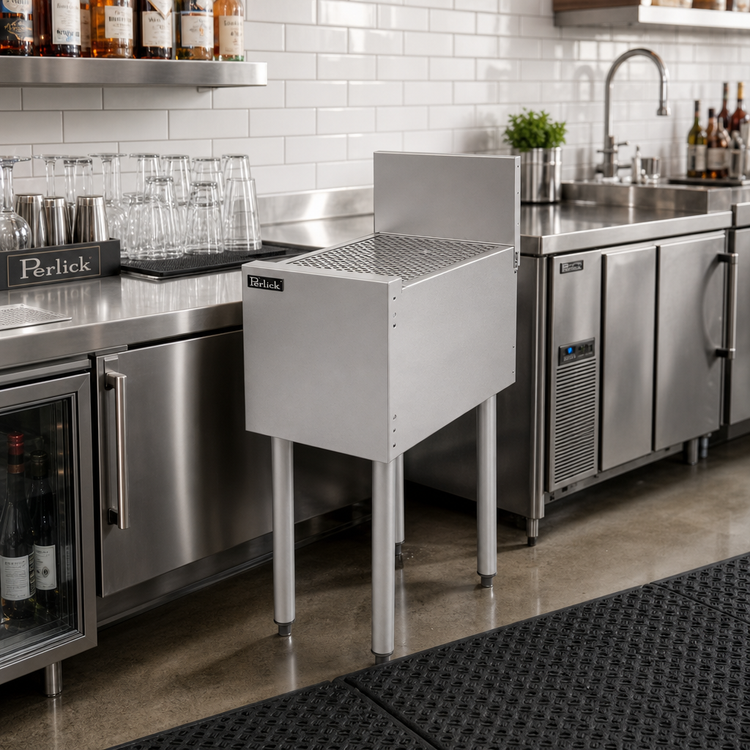 Product image #3 for Perlick Top Shelf 16-Inch Wide Freestanding Underbar Drainboard with 6-Inch Backsplash