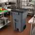 Thumbnail image #2 for BRUTE 50-Gallon Gray Roll-Out Trash Container with Hinged Lid