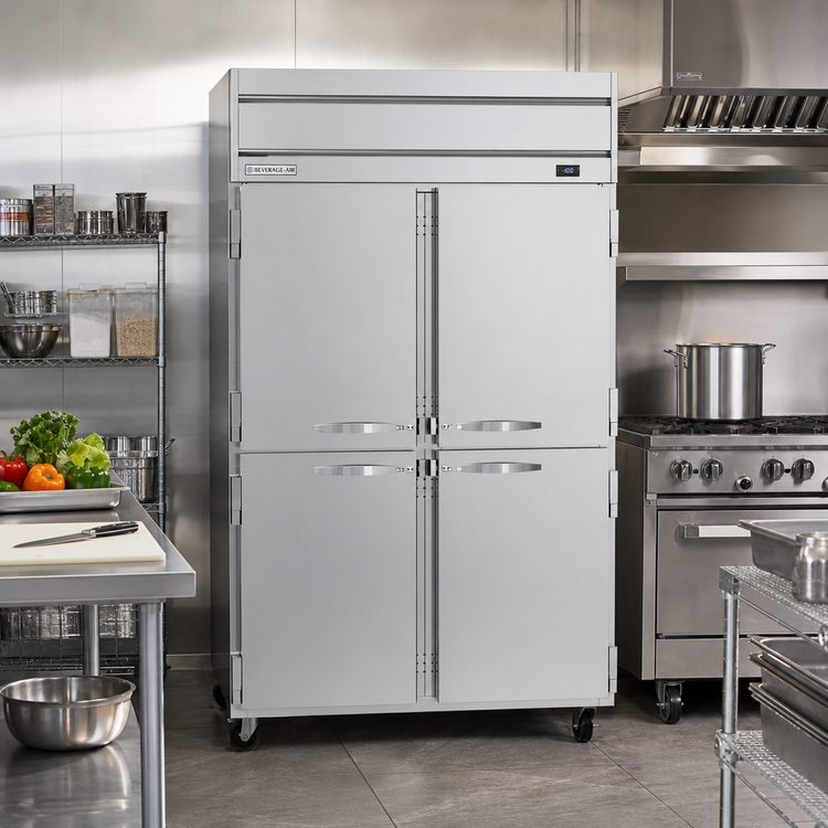 Product image #2 for Beverage Air Horizon Series Two-Section Top-Mounted Reach-In Freezer with Half-Solid Doors, 45.2 Cu. Ft.
