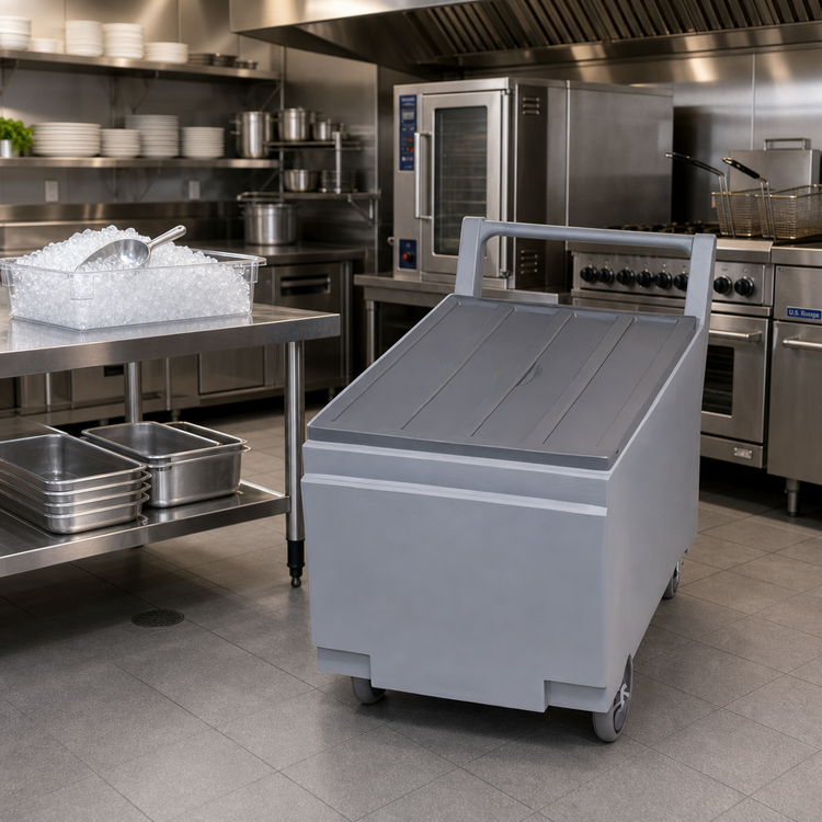 Product image #2 for SmartCART 240 Mobile Insulated Polyethylene Ice Cart with Removable Lid, 240 lb Capacity