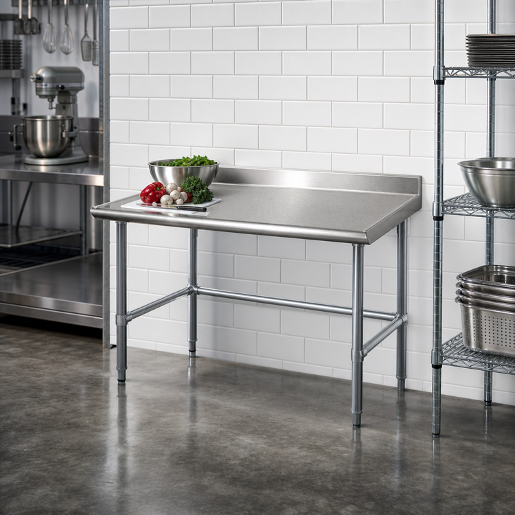 Product image #2 for Spec-Master Marine Series Stainless Steel Work Table with 4-1/2-Inch Backsplash, 30 x 24 Inches