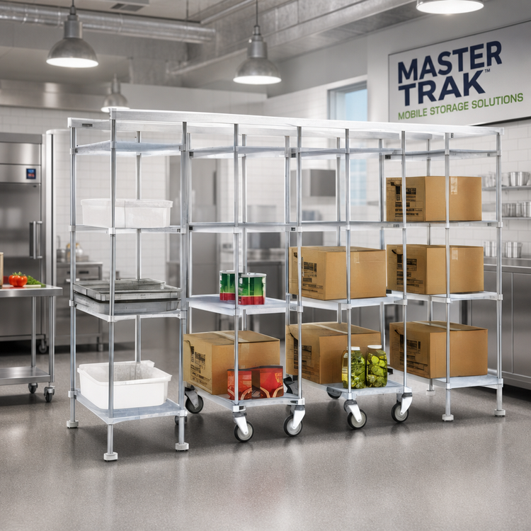 Product image #2 for Master Trak Overhead Track Mobile Unit Kit for 21-Inch Shelves, 74-Inch Posts, 900 lb Capacity
