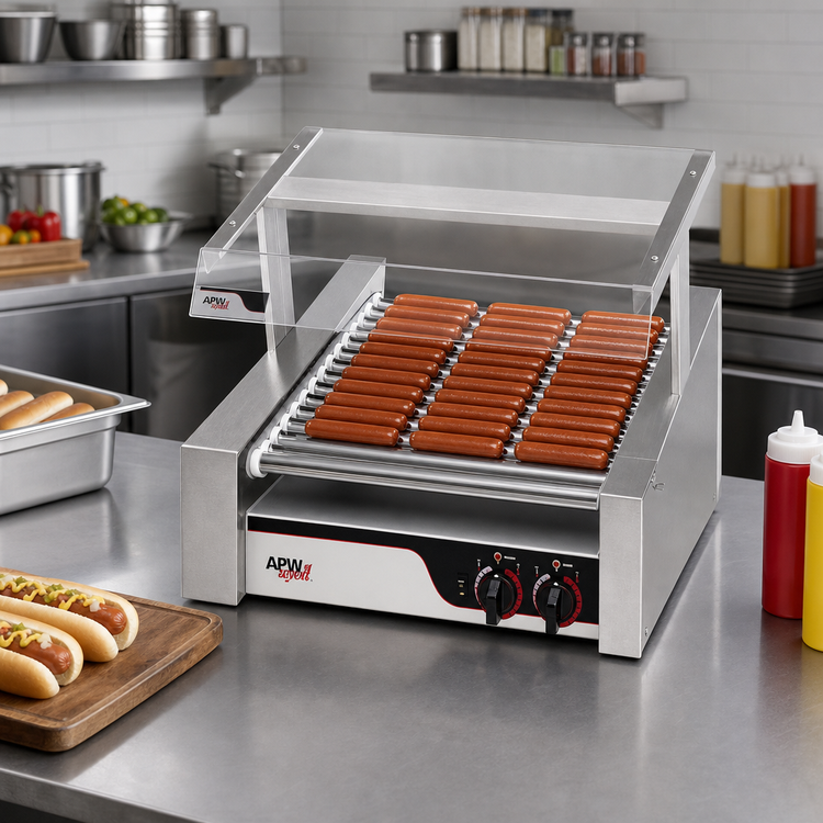 Product image #2 for X*PERT Regular Size Slanted Hot Dog Roller Grill with 10 Chrome Rollers