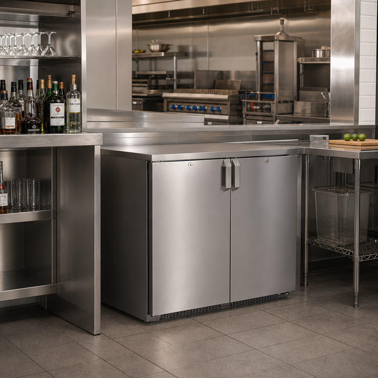 Product image #2 for Glastender CP1RB24 24-Inch Pass-Thru Back Bar Cooler, Remote Refrigeration, 2 Solid Swing Doors