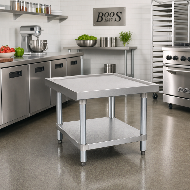 Product image #2 for John Boos Heavy-Duty Stainless Steel Machine Stand with Adjustable Shelf, 30 x 30 x 20-1/4 Inches