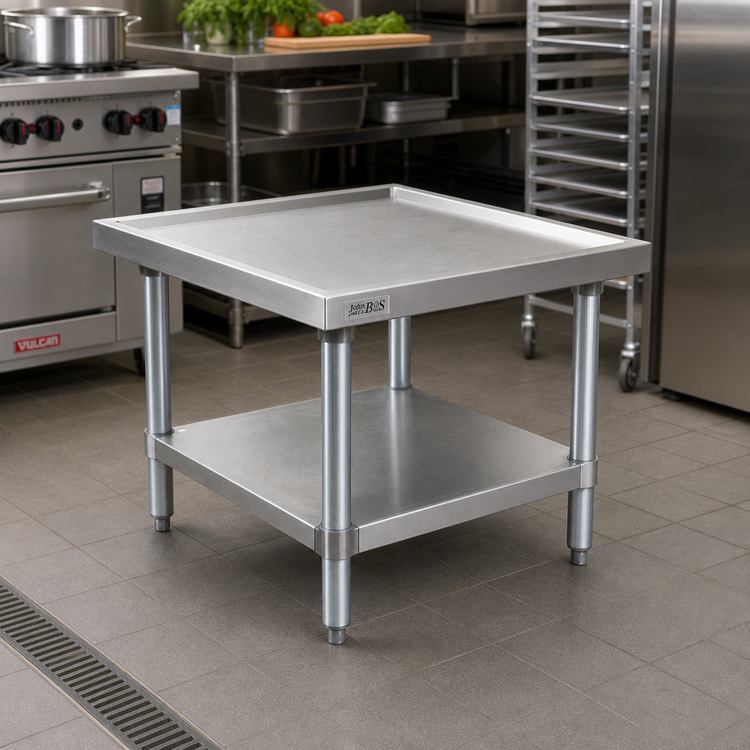 Product image #2 for John Boos Heavy-Duty Stainless Steel Machine Stand with Adjustable Shelf, 30 x 30 x 20-1/4 Inches