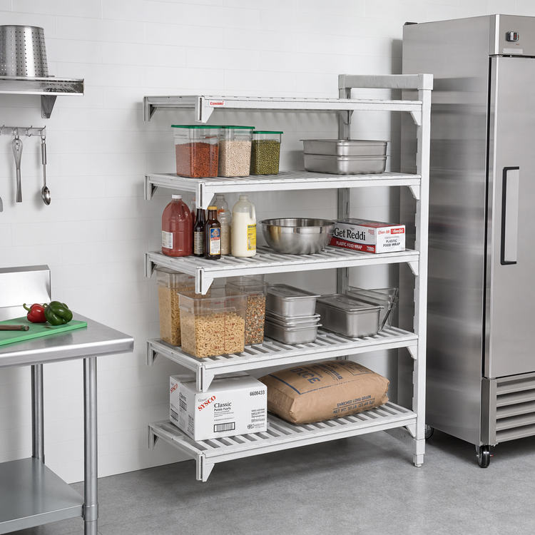 Product image #3 for Cambro Camshelving Premium 4-Tier Vented Polymer Shelving Add-On Unit, 24 x 72 x 72 Inches
