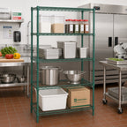 Thumbnail image #2 for Quantum WR63-2424P Wire Shelving Starter Kit, 24W x 24D x 63H, 4 Shelves, Green Epoxy Antimicrobial Finish