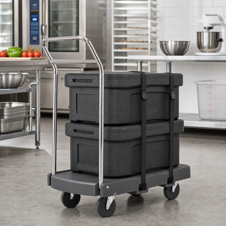 Product image #3 for Vollrath Flatbed Utility Dolly with Recessed Top Surface, 350 lb Capacity, 5-Inch Casters
