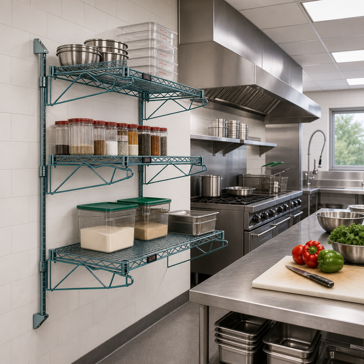 Product image #2 for Quantum Cantilever Wall-Mount Starter Unit with 3 Wire Shelves