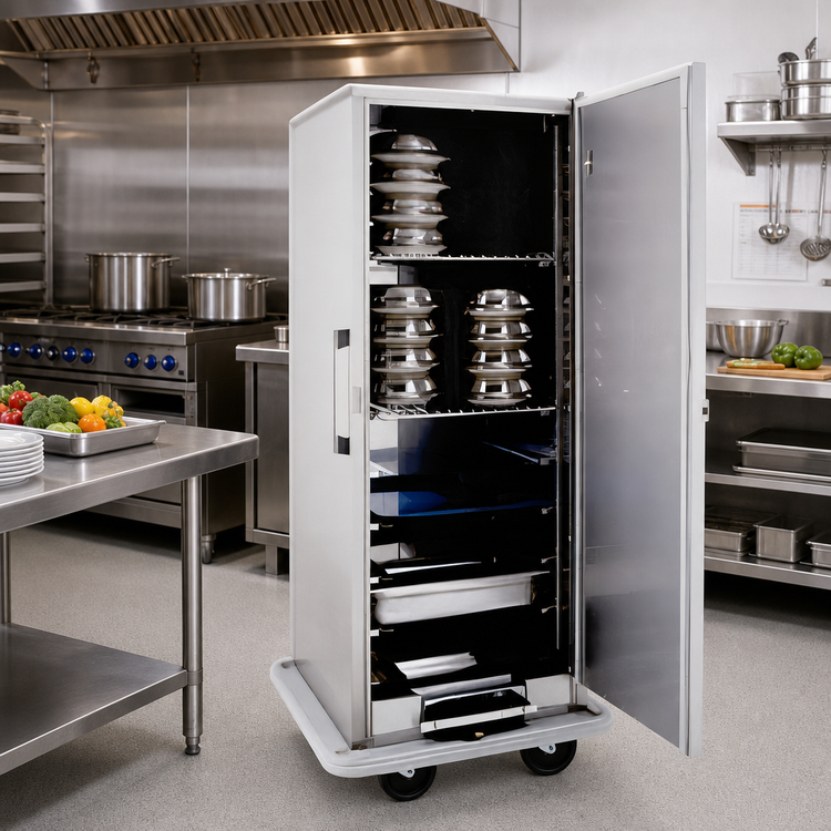 Product image #2 for Convertible Carter Space-Saver Insulated Banquet Holding Cart, Single Door, 64 Covered Plate Capacity