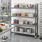 Thumbnail image #2 for Cambro Camshelving® Elements EXA217264VS4480 4-Tier Gray Polymer Shelving Add-On Unit, 21 x 72 x 64 in., 3 Vented/1 Solid
