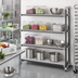 Thumbnail image #2 for Cambro Camshelving Elements XTRA Stationary Add-On Polymer Shelving Unit, 4-Tier, 21 x 72 x 64 Inches, Mixed Vented and Solid Shelves