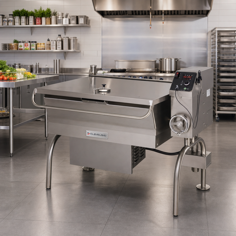 Product image #2 for Cleveland Range PowerPan 30-Gallon Gas Braising Pan / Tilting Skillet with Manual Tilt and Open Base