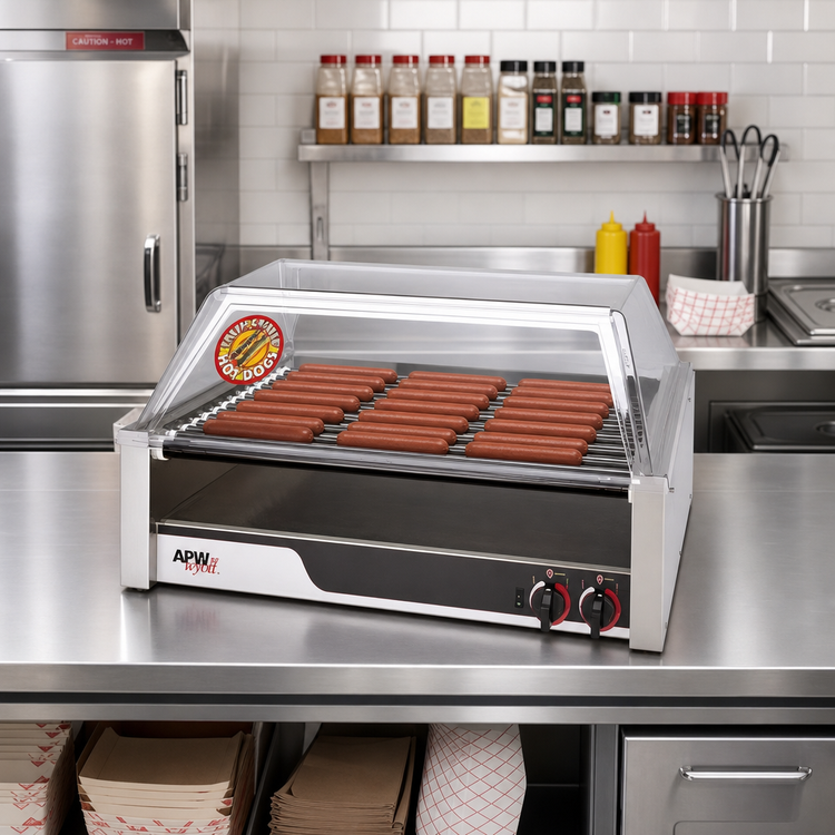 Product image #2 for APW Wyott X*PERT HotRod HRS-50 Full-Menu 11-Roller Hot Dog Roller Grill