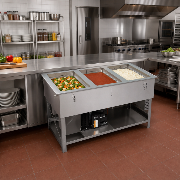 Product image #3 for Vollrath 3-Well Hot/Cold/Frozen Self-Contained Drop-In Food Well Unit, 120/208-240V