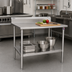 Thumbnail image #2 for John Boos Stallion 60-Inch x 24-Inch 16-Gauge Stainless Steel Work Table with 5-Inch Backsplash and Fixed Undershelf