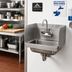 Thumbnail image #2 for Advance Tabco Special Value Series Wall-Mounted Hand Wash Sink with Side Splashes, Splash-Mounted Faucet, 14 x 10 x 5 Bowl