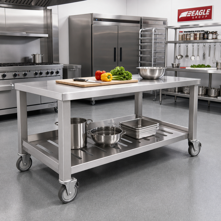 Product image #2 for Eagle Director's Choice 50-Inch Louvered Removable Stainless Steel Undershelf