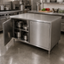 Thumbnail image #2 for BK Resources Dual-Access Chef Table Cabinet Base with Locking Hinged Doors, 304 Stainless Steel, 48 x 30 x 34-3/4 Inches