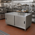 Thumbnail image #2 for BK Resources 48-Inch x 30-Inch 304 Stainless Steel Chef Table with Cabinet Base and Sliding Doors