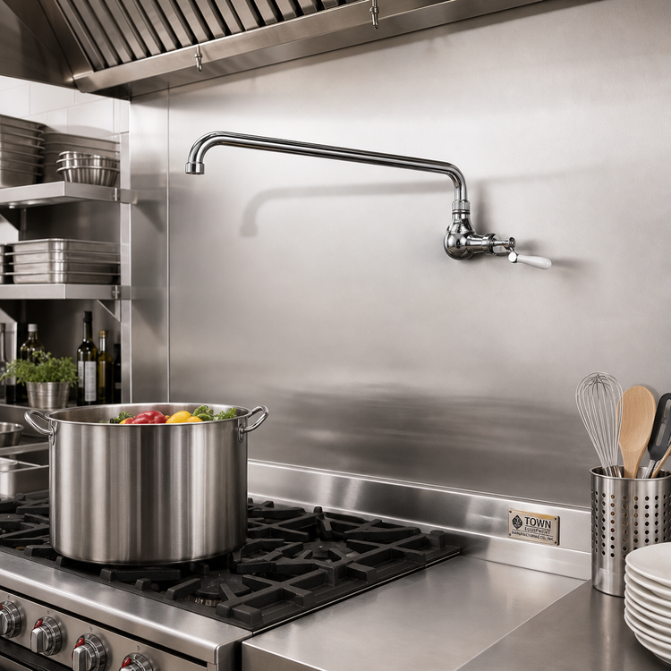 Product image #2 for Town Equipment Manual Pot Filler Faucet, 14-Inch Swing/Swivel Spout, Wrist Handle