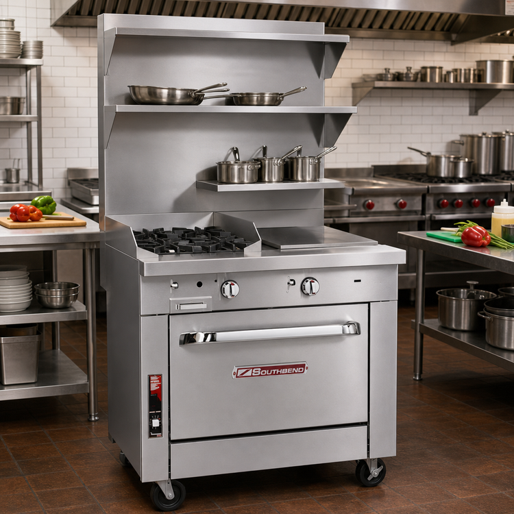 Product image #2 for Southbend Platinum P32A-XT Heavy Duty 32-Inch Gas Range with 2 Open Burners, 16-Inch Griddle, and Convection Oven