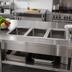 Thumbnail image #2 for Omcan USA Three-Compartment Drop-In Stainless Steel Sink with 10 x 14 x 10 Inch Compartments