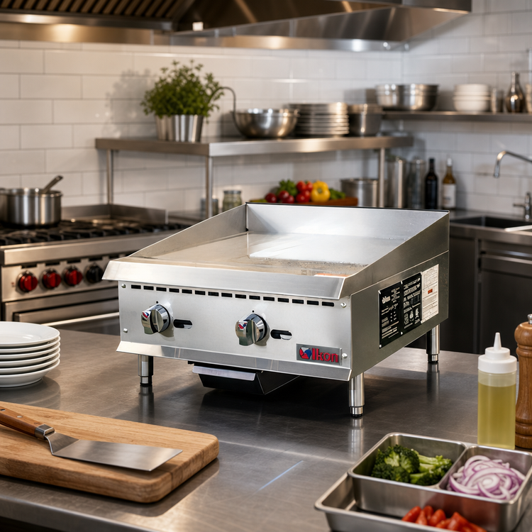 Product image #2 for IKON Cooking 24-Inch Natural Gas Countertop Griddle with Manual Controls
