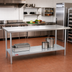 Thumbnail image #2 for Duke 120-Inch x 30-Inch x 36-Inch 14-Gauge 300 Series Stainless Steel Work Table with Galvanized Undershelf