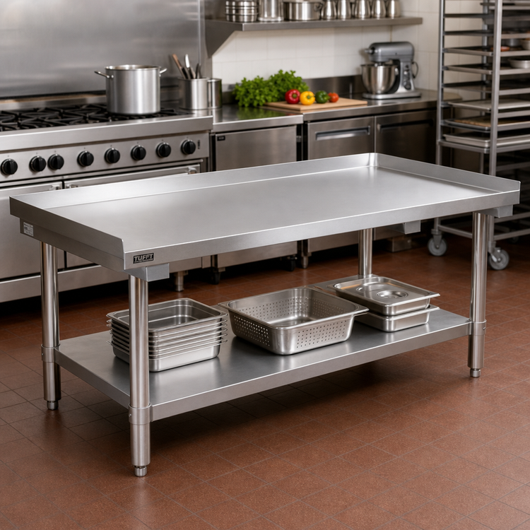 Product image #2 for Premium Stainless Steel Equipment Stand with Adjustable Undershelf, 72-1/2-Inch W x 30-Inch D x 24-Inch H