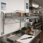 Thumbnail image #2 for Quantum WC14-CB1824GY Wall-Mount Cantilever Wire Shelving Unit, Single Shelf, 24 x 18 Inches, Gray Epoxy