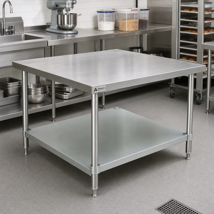 Product image #2 for Advance Tabco Galvanized Undershelf for 36 x 36 Inch Work Tables