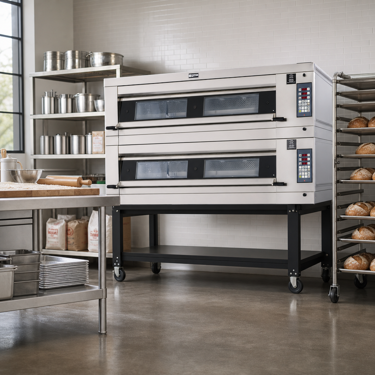 Product image #2 for Artisan 4T2 Double-Deck Side-Load Stone Hearth Electric Deck Oven, 4-Pan Capacity Per Deck
