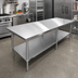 Thumbnail image #2 for 108-Inch Stainless Steel Flat Top Worktable with Undershelf