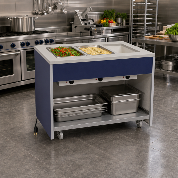 Product image #2 for Atlas Metal INFIH-2 Mobile Electric Hot Food Unit with 2 Full-Size Wells