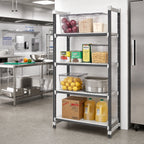 Thumbnail image #2 for Cambro Camshelving® Elements EXU213684VS4480 4-Tier Stationary Polymer Shelving Unit, 21"D x 36"W x 84"H, 3 Vented/1 Solid Shelf