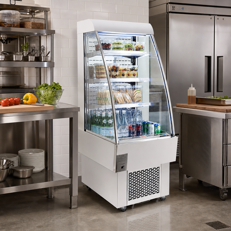 Product image #2 for Omcan Open Refrigerated Floor Display Case, 23.6-Inch Wide, 8.12 Cu. Ft., Self-Contained