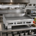 Thumbnail image #2 for Imperial (Middleby) IGG-72 72-Inch Grooved Countertop Gas Griddle with 24-Inch Surface, 1-Inch Plate and Thermostatic Controls