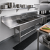 Thumbnail image #2 for John Boos Pro-Bowl 4-Compartment Sink with Left and Right Drainboards, 18 x 24 x 12 Inch Bowls